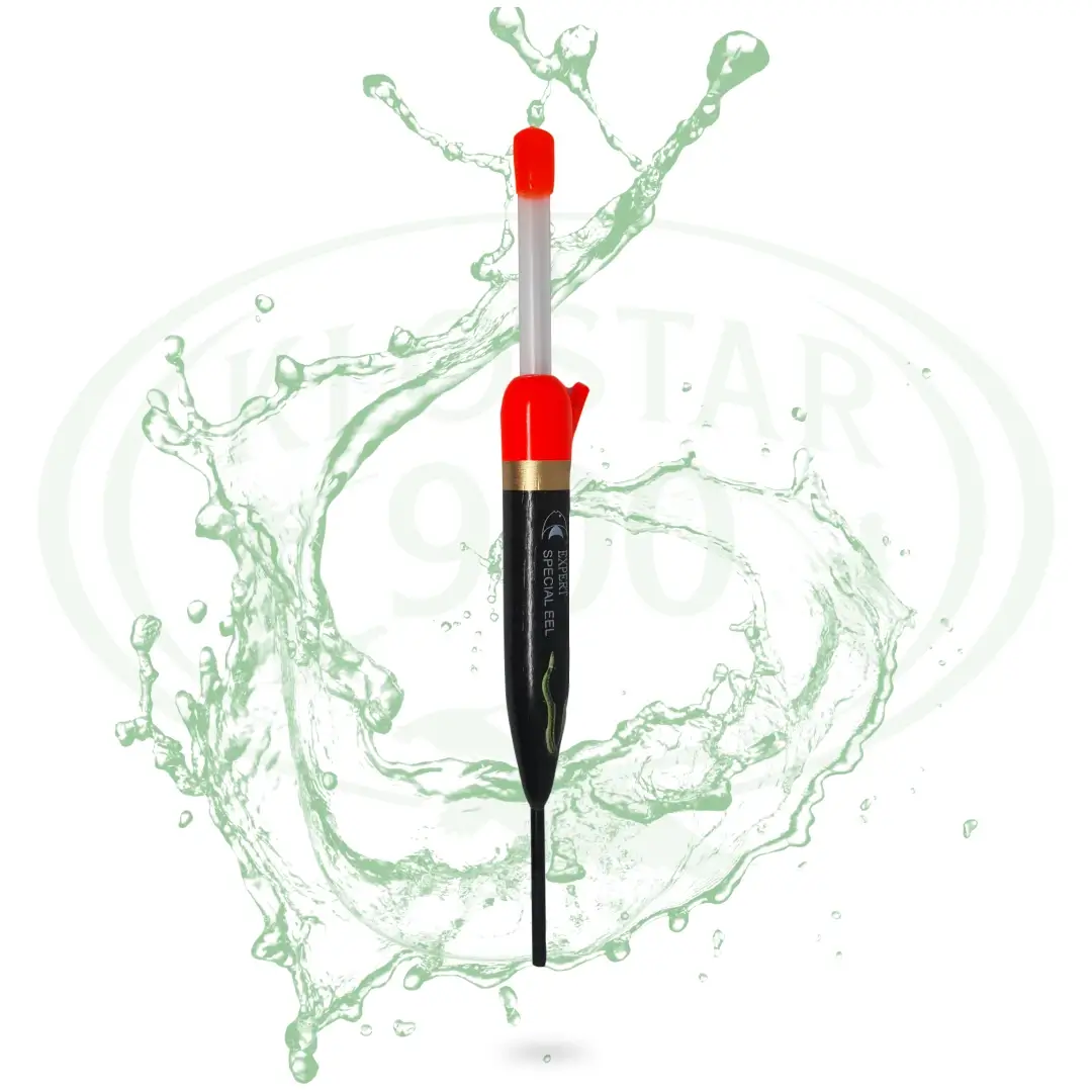 Plovak za jegulje s umetkom za noćni štapić, crno crvene boje