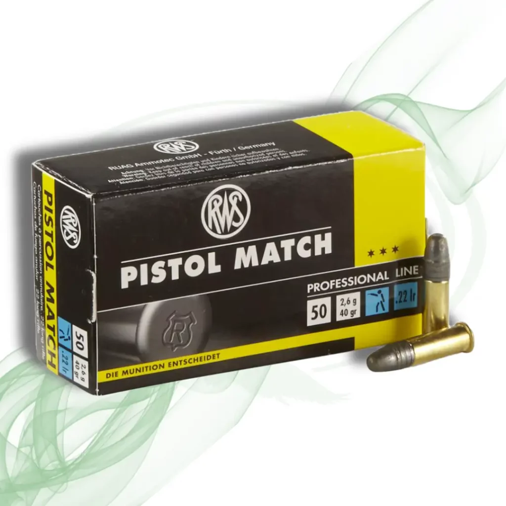 RWS 22 LR Pistol Match crno-žuto pakiranje i dva metka