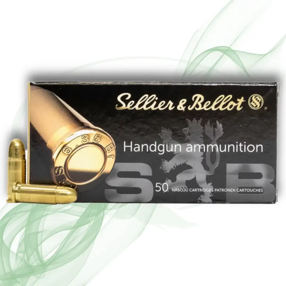 Sellier & Bellot (S&B) 6.35mm BROWNING FMJ pakiranje i dva metka