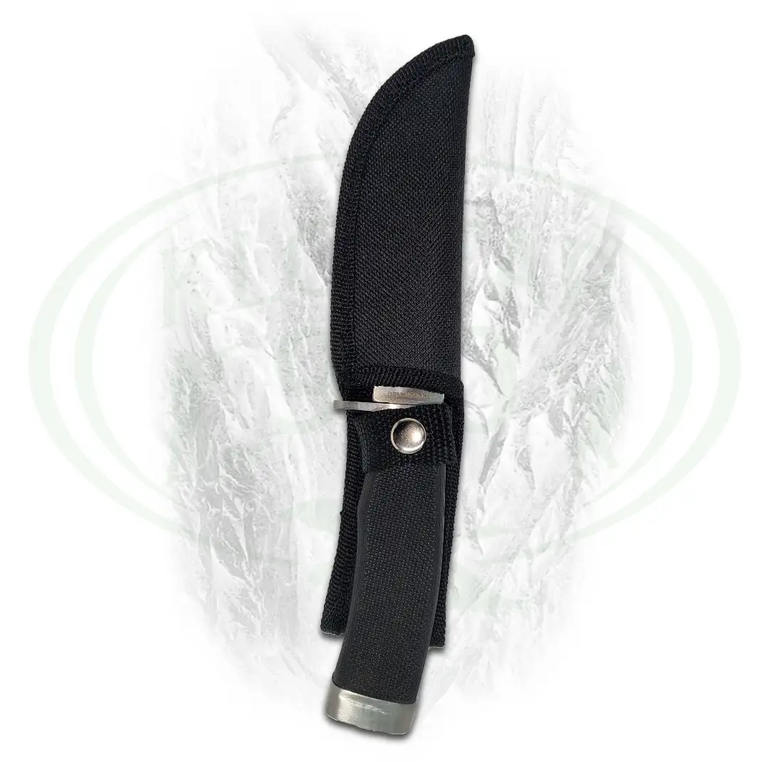 Taktički nož s crnom drškom u crnoj futroli